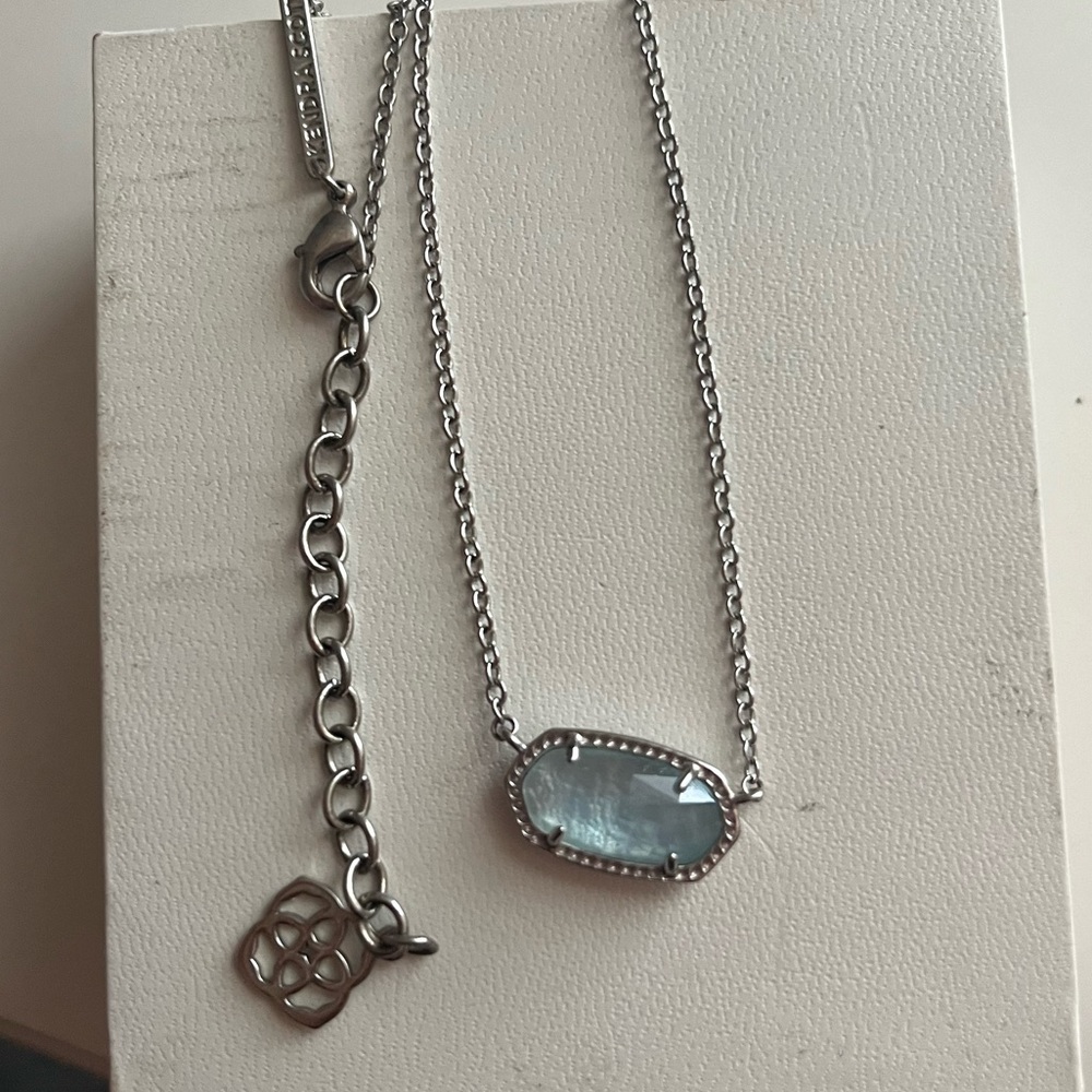 Kendra Scott Elisa Silver Pendant in Light Blue